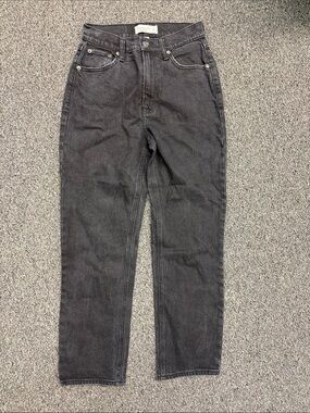 Abercrombie & Fitch Curve Love Ankle Straight Ultra High Rise Black Jeans 4R 27